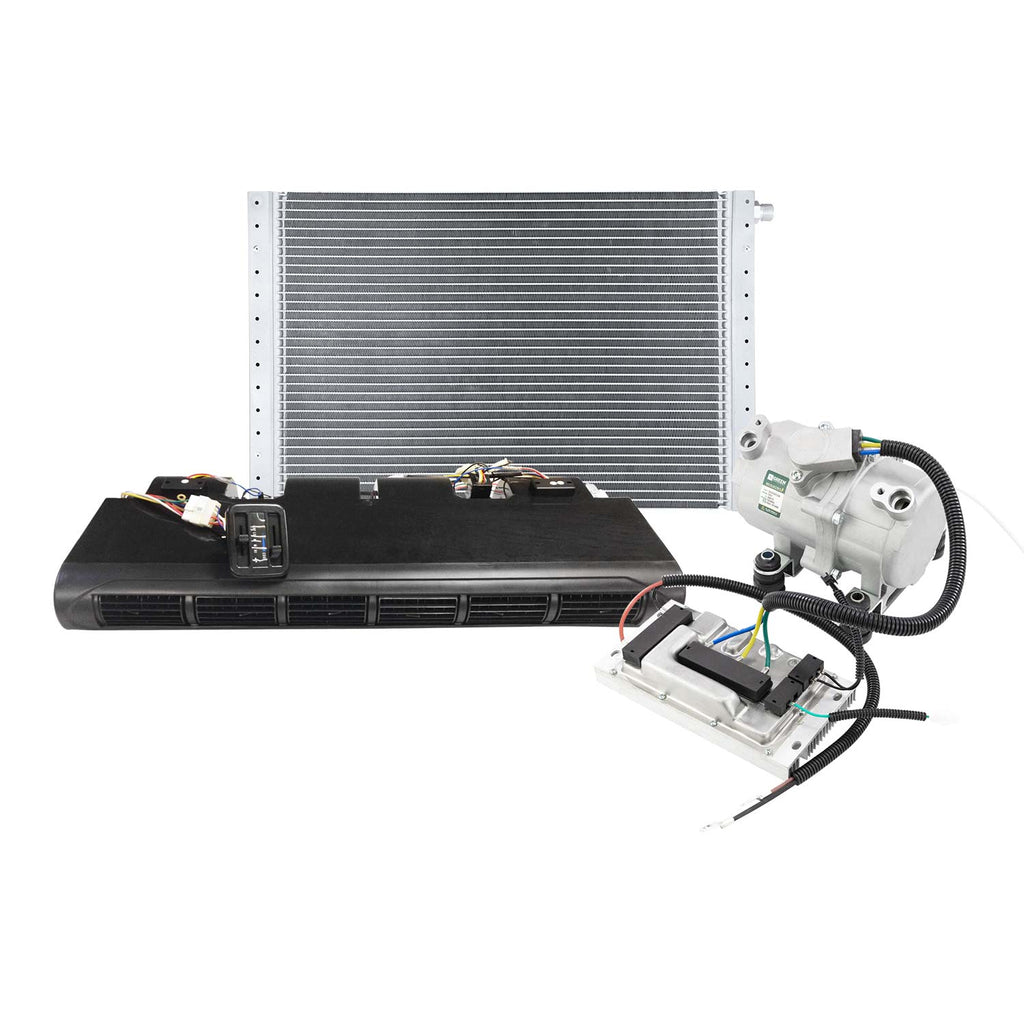 New A/C Universal Kit Truck Cab Bus Air Conditioner Underdash 6 Vents 11000 BTU 12V