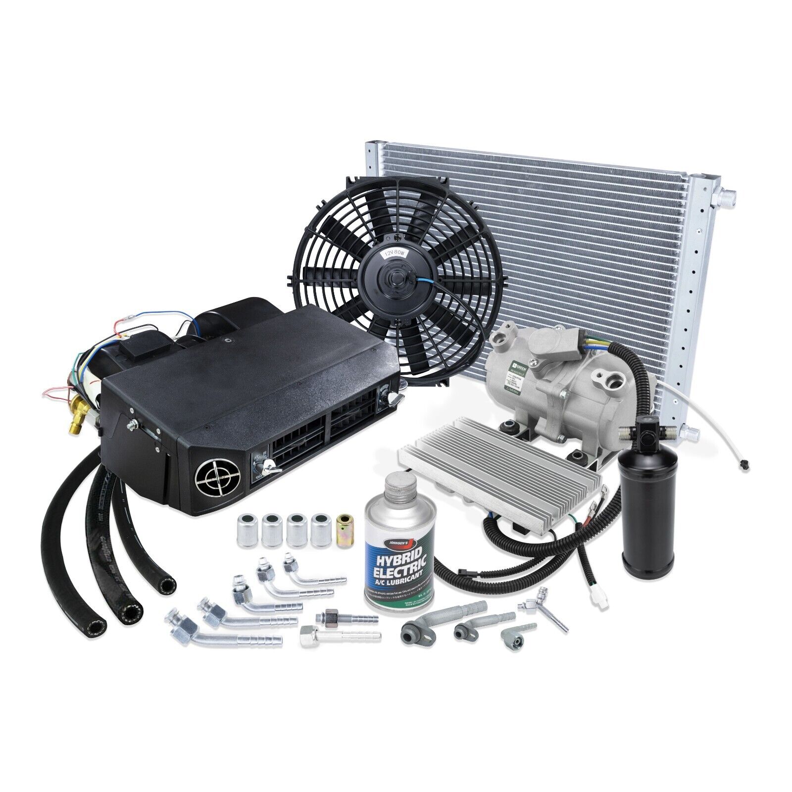 Universal A/C Kit Underdash Electric Compressor Air Conditioner 12V - Qualy Air