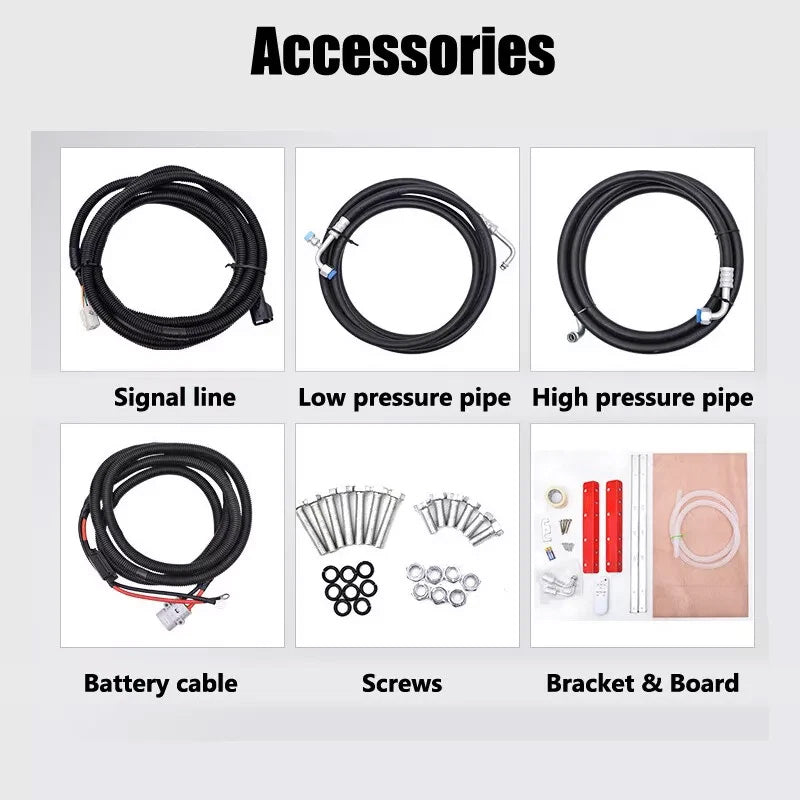 12V Truck Air Conditioner Split A/C Kit for Semi Trucks Bus RV Caravan 12000 BTU