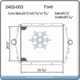 Charge Air Cooler for FORD F650,F750 - CUMMINS B 1060/C 1460 3126 CAT ENGINE QL - Qualy Air