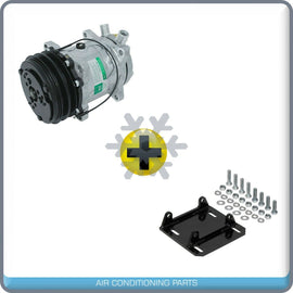 New A/C Compressor + Bracket fits Sanden SD508 - 2A Groove - Qualy Air
