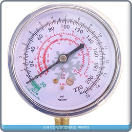 Manifold Gauge Low Pressure SAE -30 to 225 PSI R410a R12 R22 R134a - Qualy Air