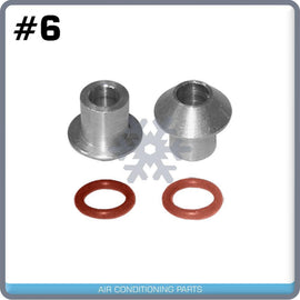 MALE INSERT ORING TO MALE FLARE A/C ADAPTER FITTING KIT #6, WITH ORINGS 4pc - Qualy Air