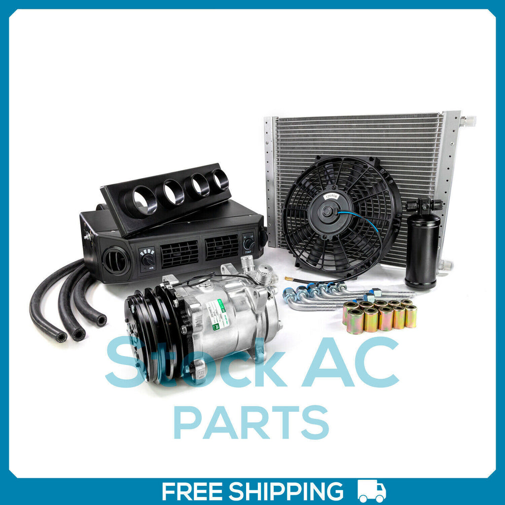 NEW A/C UNIVERSAL KIT UNDERDASH COMPRESSOR COMPLETE AIR CONDITIONER 12V - Qualy Air