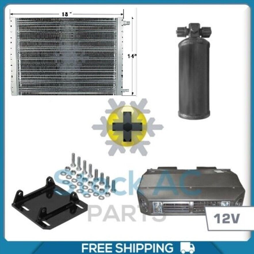 NEW A/C KIT CONDENSER, YORK TO SANDEN BRACKET, RECEIVER DRIER AND UNDER DASH - Qualy Air