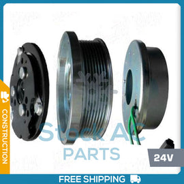 New A/C Compressor Clutch Assembly Fits:Caterpillar 980H/986H 988H PV8 24v - Qualy Air