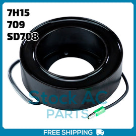 New A/C Compressor Coil Sanden SD708, 709, 7H15 - 12V - OE# 46109920 - Qualy Air