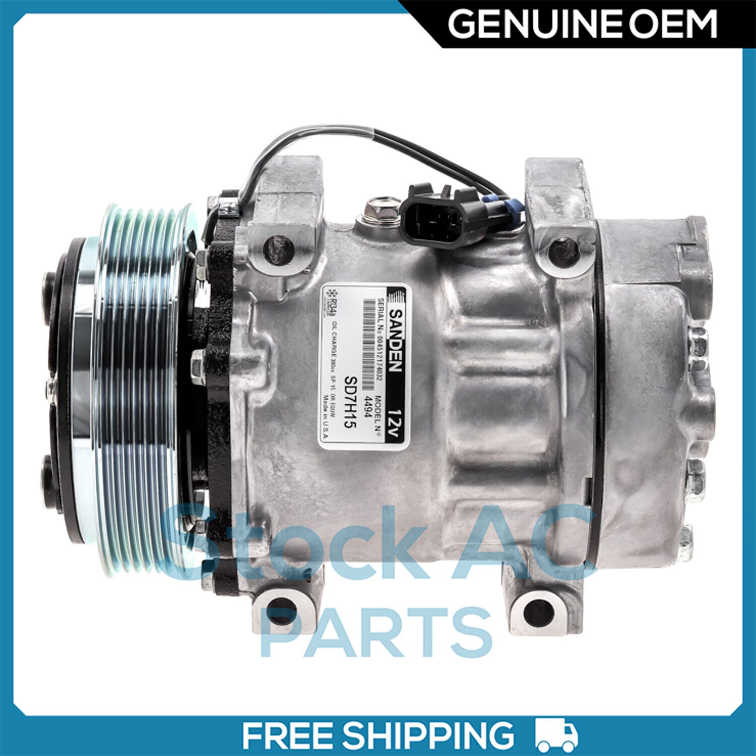 New OEM A/C Compressor SD7H15 for VOLVO VNL, VNM, VT, VN - OE# 20501069