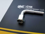 AC A/C Fittings,Barbed Push On,Female Oring #8 X 90 Degree #4 Nut,#8 Hose