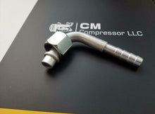 Load image into Gallery viewer, AC A/C Fittings,Barbed Push On,Female Oring #8 X 90 Degree #4 Nut,#8 Hose