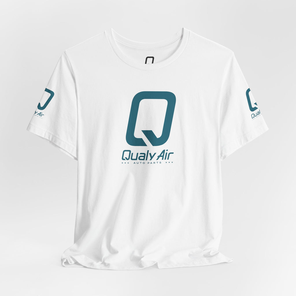 QualyAir Logo Tee — Branded White Short Sleeve Shirt