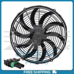 Condenser Fan 14" Assembly Pusher Curved Blade High Performance  Female Weather