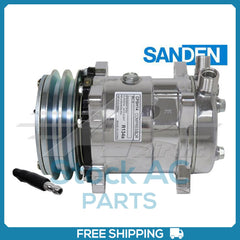 New Compressor for OE Sanden SD5H14  132mm 2 Groove Clutch 12V Chrome Finish