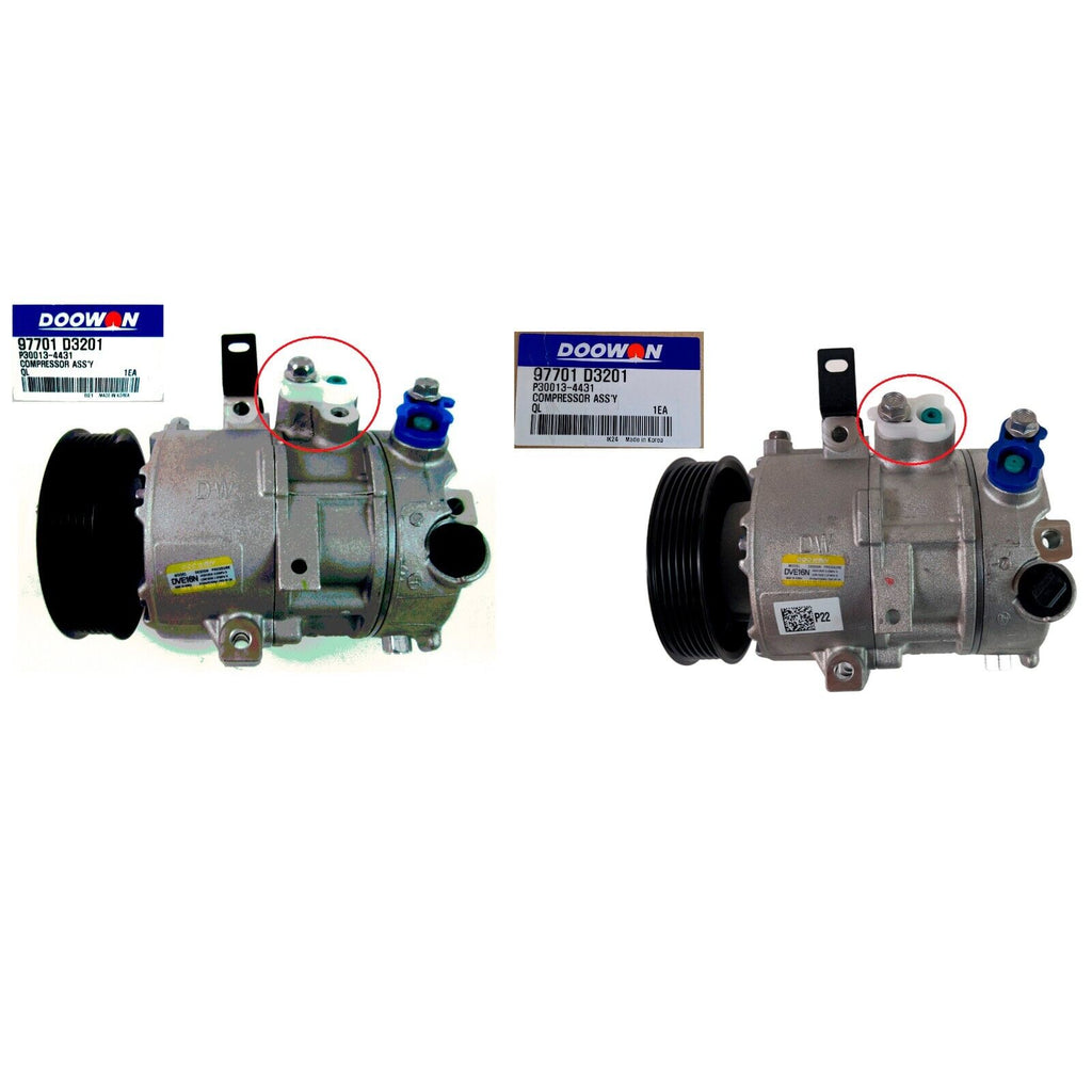 New OEM A/C Compressor for Hyundai Tucson 2.0L - 2017 2018 - OE# 97701D3201 QR