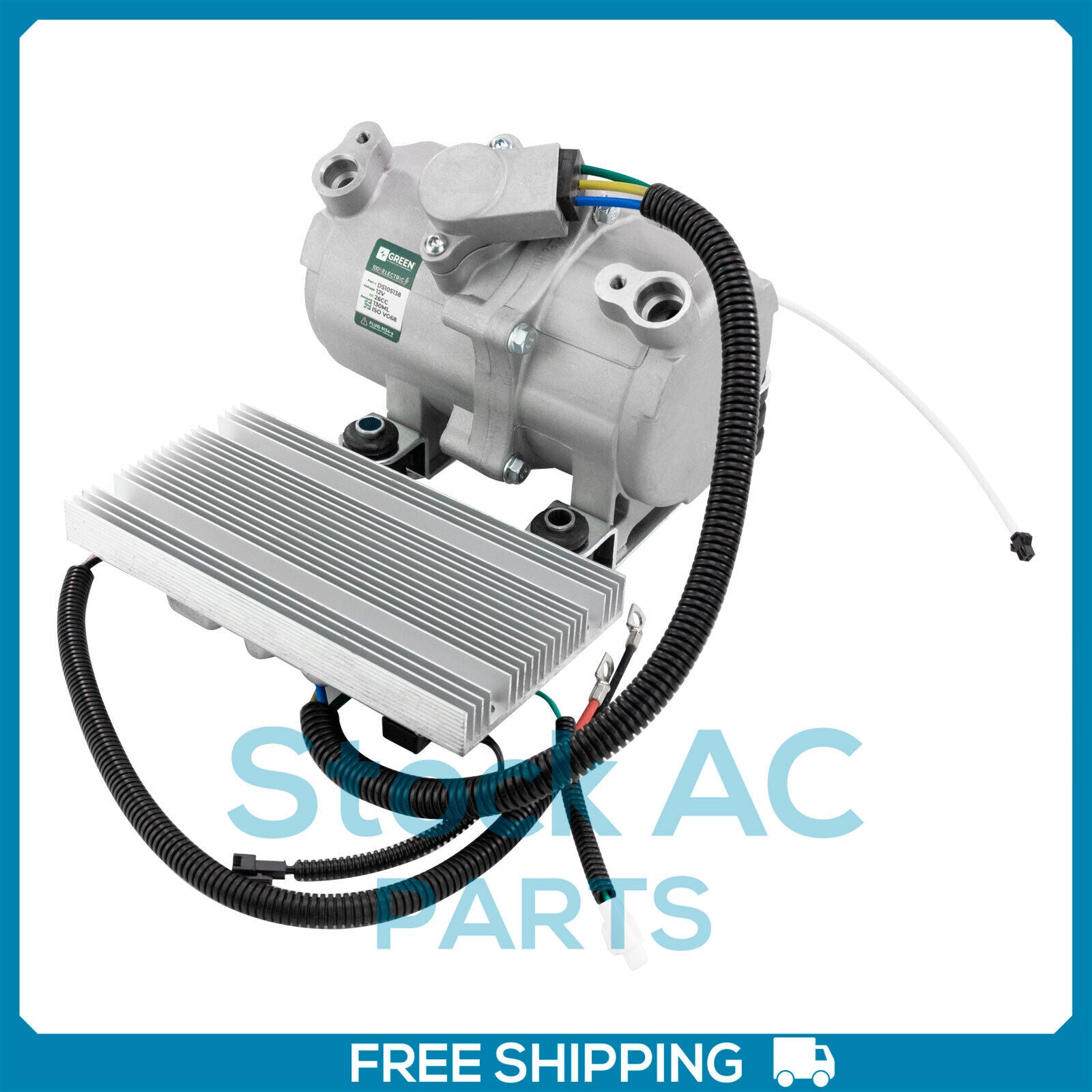 ELECTRIC AC AIR CONDITIONING COMPRESSOR UNIVERSAL APP - CARS, TRUCK&VANS - 24V