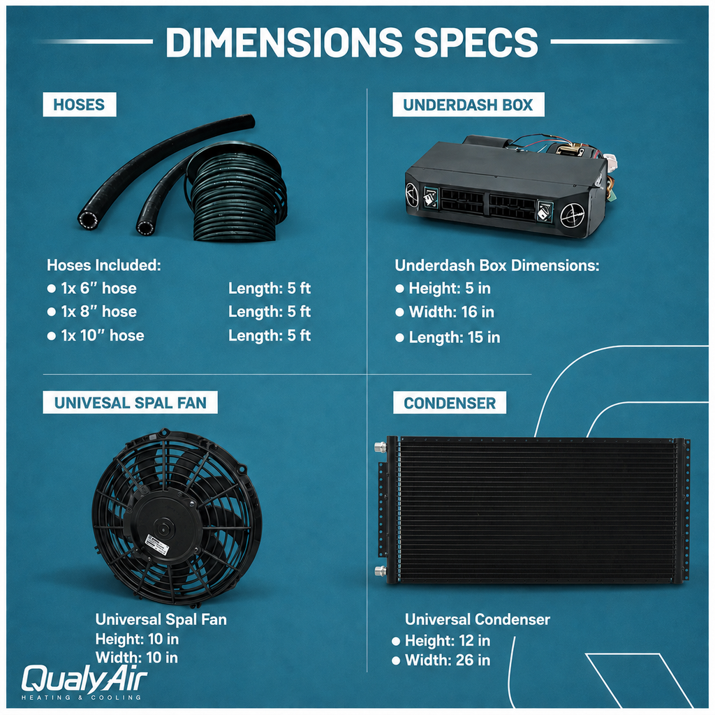 New Underdash A/C Kit Belt Driven Premium Heat and Cool