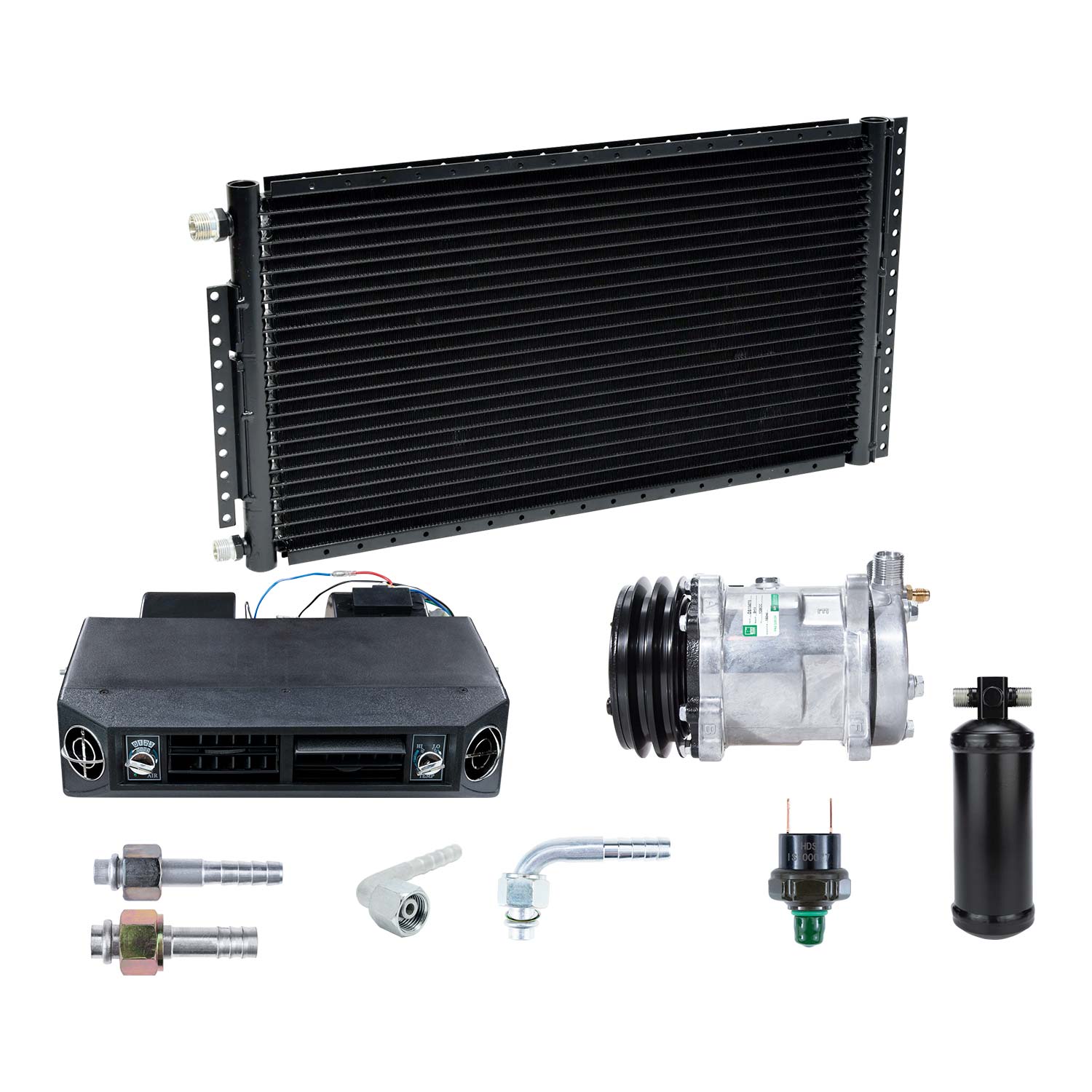Universal A/C Kit Underdash Electric Compressor Air Conditioner 12V ...