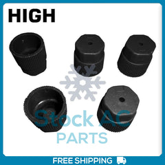 10x A/C Charging Port Service Cap R134a 16mm 13mm High Low Side Caps Black