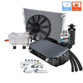 New A/C Universal Kit NEW GENERATION Electric Compressor 12v with Heat And Cool Underdash