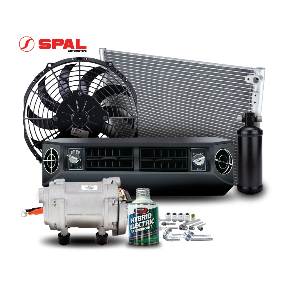 Universal A/C Kit with NEW GENERATION Electric Compressor 12V + SPAL Fan