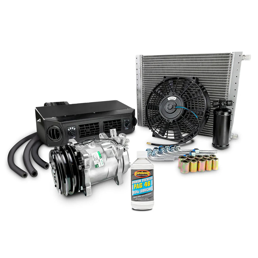 NEW A/C UNIVERSAL KIT UNDERDASH COMPRESSOR COMPLETE AIR CONDITIONER 12 ...