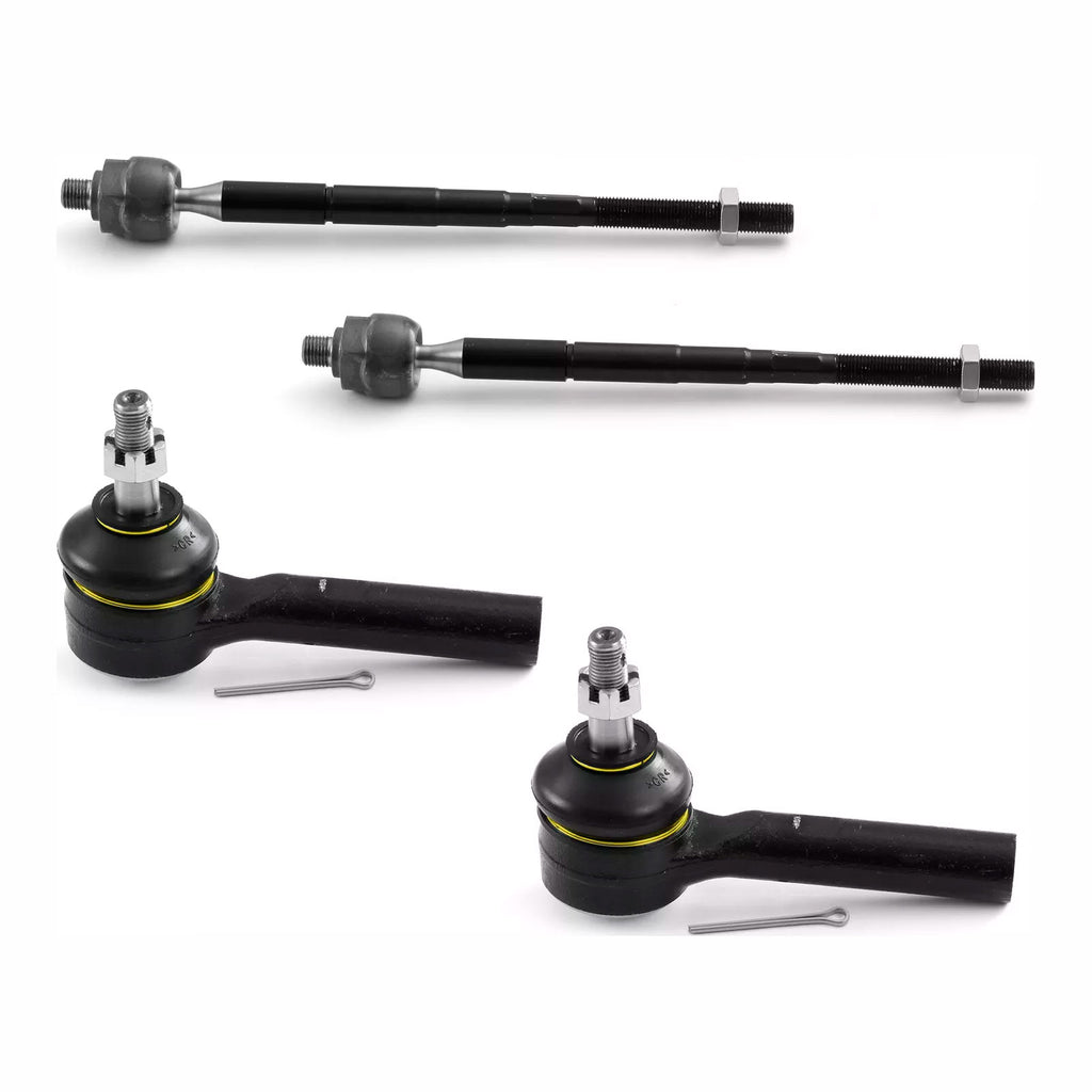 New 4 PCS Inner and Outer Tie Rod End Kit EV80645, ES3614