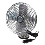 12-Volt Vintage Style Chrome Metal Fan 9x7.5x5 (in.)
