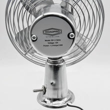 Cargar imagen en el visor de la galería, 12-Volt Vintage Style Chrome Metal Fan 9x7.5x5 (in.)