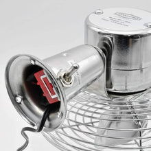 Cargar imagen en el visor de la galería, 12-Volt Vintage Style Chrome Metal Fan 9x7.5x5 (in.)