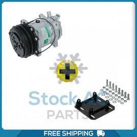 New A/C Compressor + Bracket fits Sanden SD508 - 2A Groove - Qualy Air