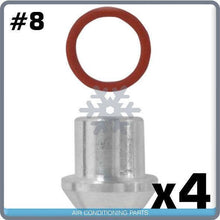 Cargar imagen en el visor de la galería, MALE INSERT ORING TO MALE FLARE A/C ADAPTER FITTING KIT #8, WITH ORINGS 4 PC - Qualy Air