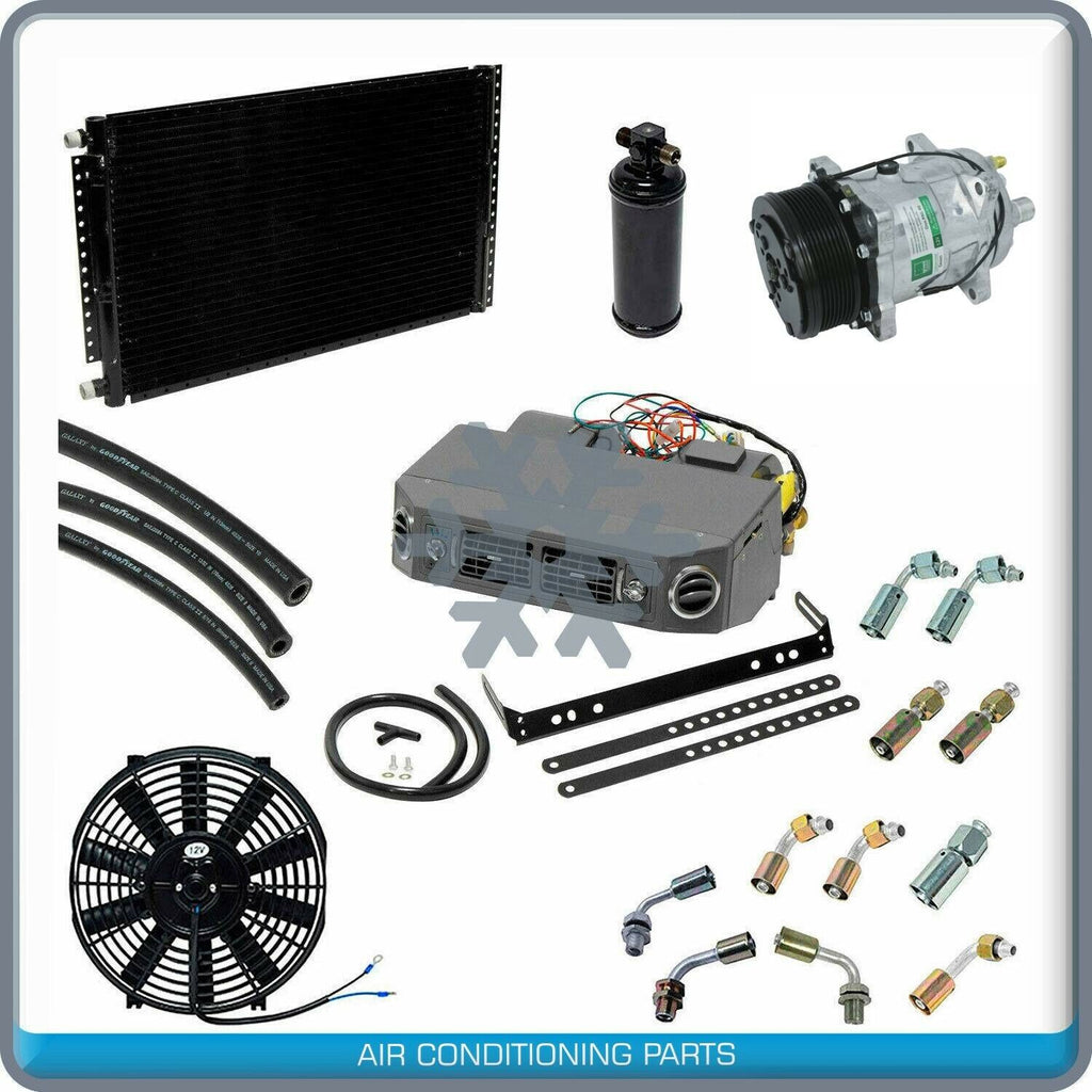 NEW A/C KIT UNIVERSAL UNDER DASH -SERPENTINE COMPRESSOR KIT AIR CONDITIONER 12V - Qualy Air