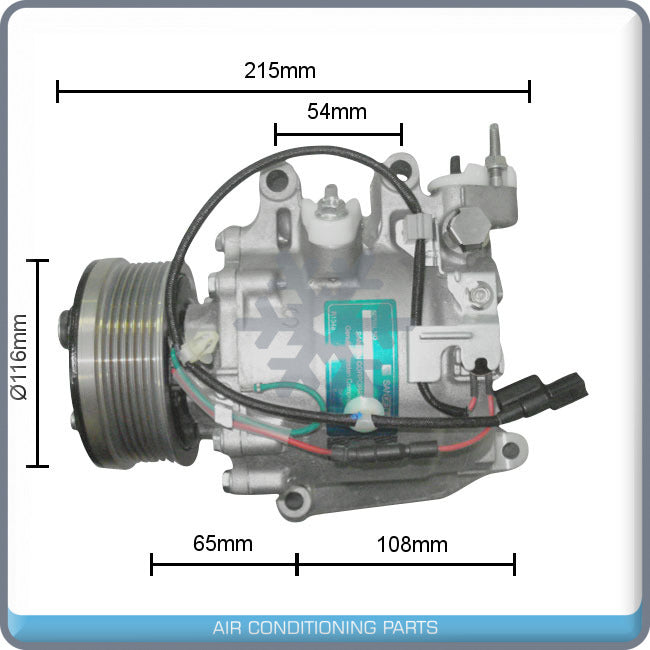 New A/C Compressor for Honda Civic 1.8L - 2006 to 2011 - OE# 38810RNAA02 - Qualy Air