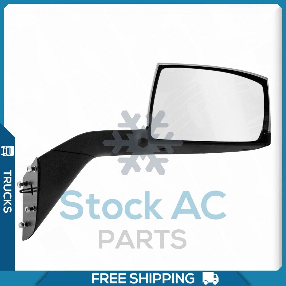 Chrome Hood Mirror Passenger Right Side Replacement fit 15-17 Volvo VNL VNM VNX - Qualy Air