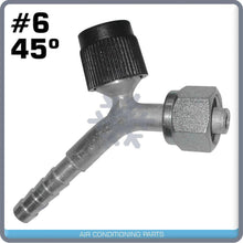 Load image into Gallery viewer, BEADLOCK A/C FITTINGS FEMALE O RING, 6X45 DEGREE # 6 HOSE WITH SERVICE PORT - Qualy Air