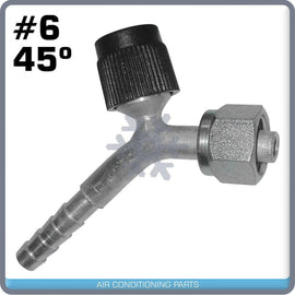BEADLOCK A/C FITTINGS FEMALE O RING, 6X45 DEGREE # 6 HOSE WITH SERVICE PORT - Qualy Air