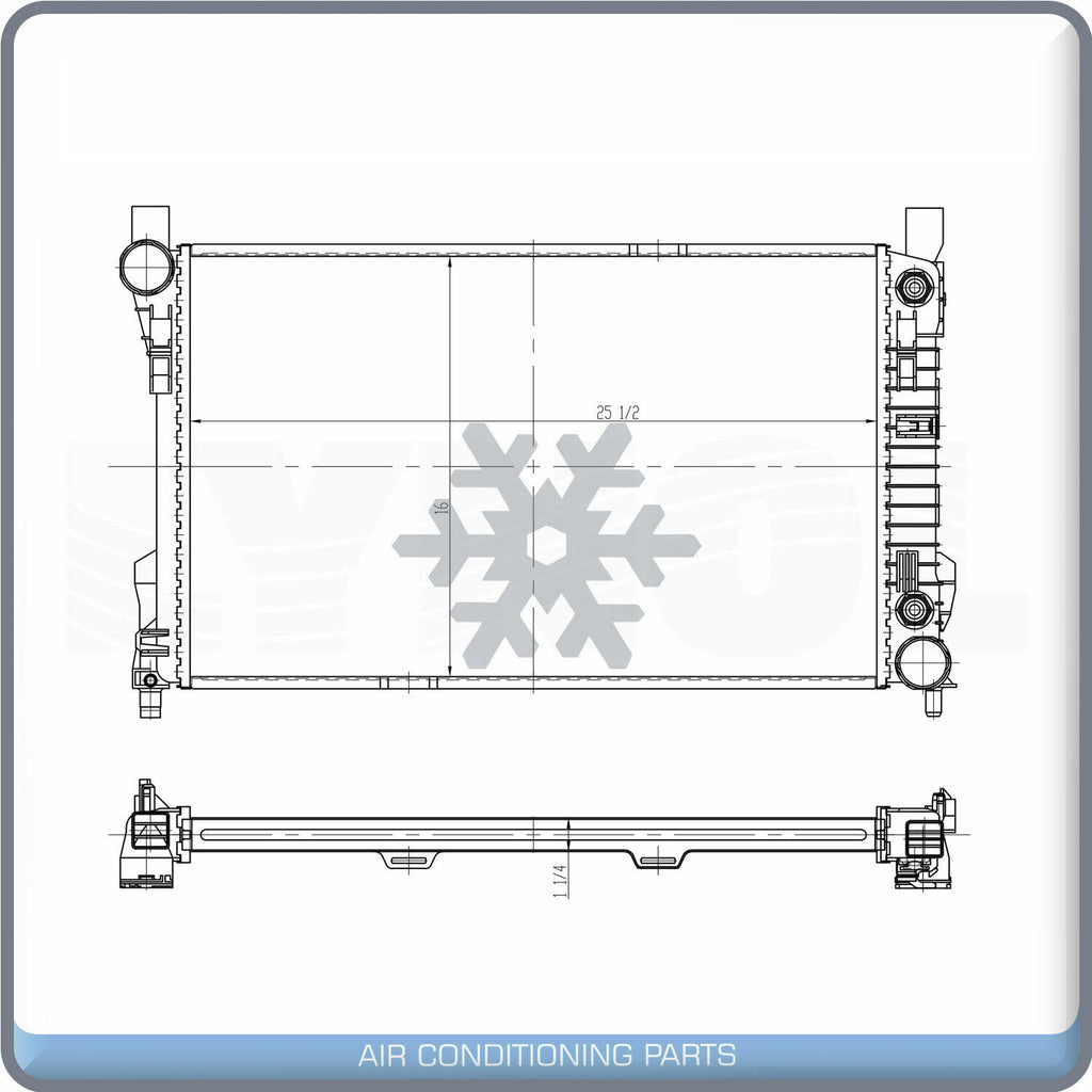Radiator for Mercedes-Benz C230, C280, C350, C55 AMG, CLK500, C240, C3... QL - Qualy Air
