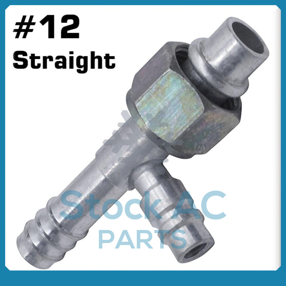 A/C FITTINGS, BARBED,PUSH ON,FEMALE O RING, STRAIGHT #12 W/13MM PORT/HOSE 12MM - Qualy Air
