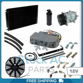 NEW A/C KIT UNIVERSAL UNDER DASH -SERPENTINE COMPRESSOR KIT AIR CONDITIONER 12V - Qualy Air