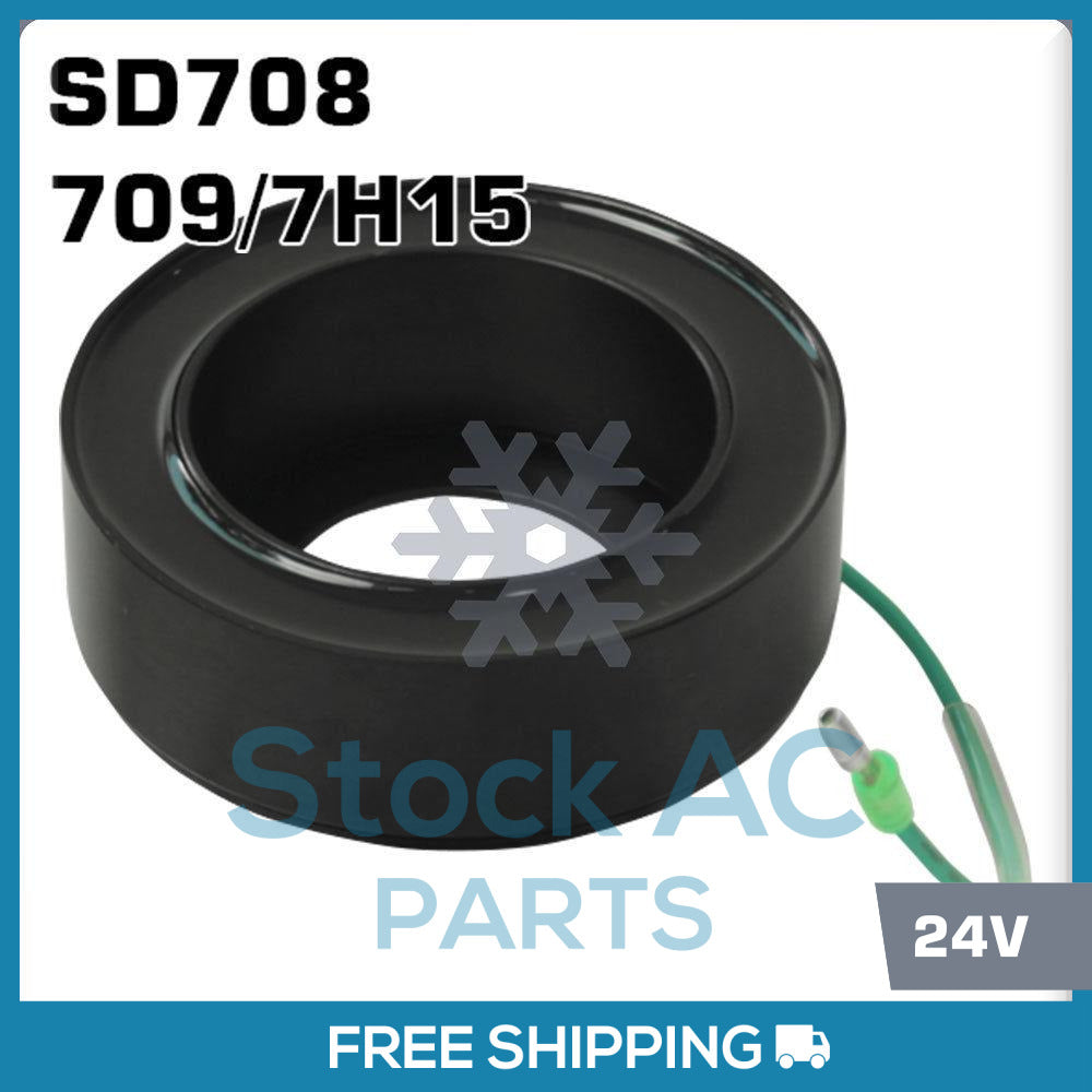 New A/C Compressor Coil fits SANDEN Compressors SD708, 709, 7H15 - 24V - Qualy Air