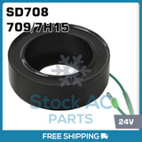 New A/C Compressor Coil fits SANDEN Compressors SD708, 709, 7H15 - 24V