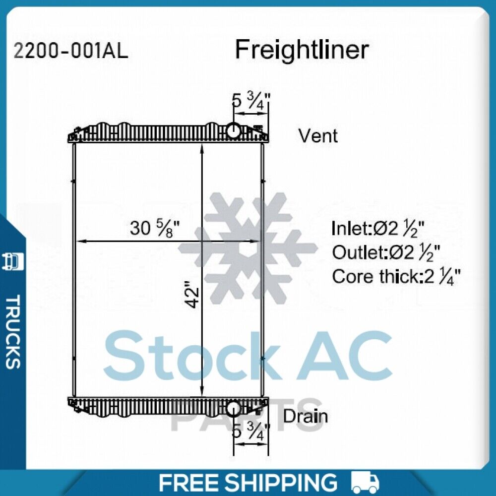 NEW Radiator for Freightliner Business Class M2, Century Class, Columbia.. QL - Qualy Air