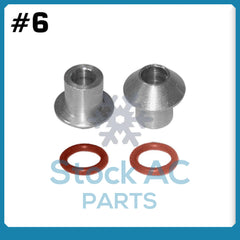 MALE INSERT ORING TO MALE FLARE A/C ADAPTER FITTING KIT #6, WITH ORINGS 4pc