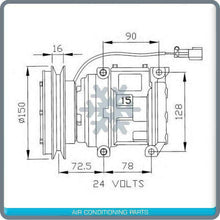 Cargar imagen en el visor de la galería, A/C Compressor fits John Deere 200,230,270,330,370,450,550LC - REF 20Y979311 - Qualy Air