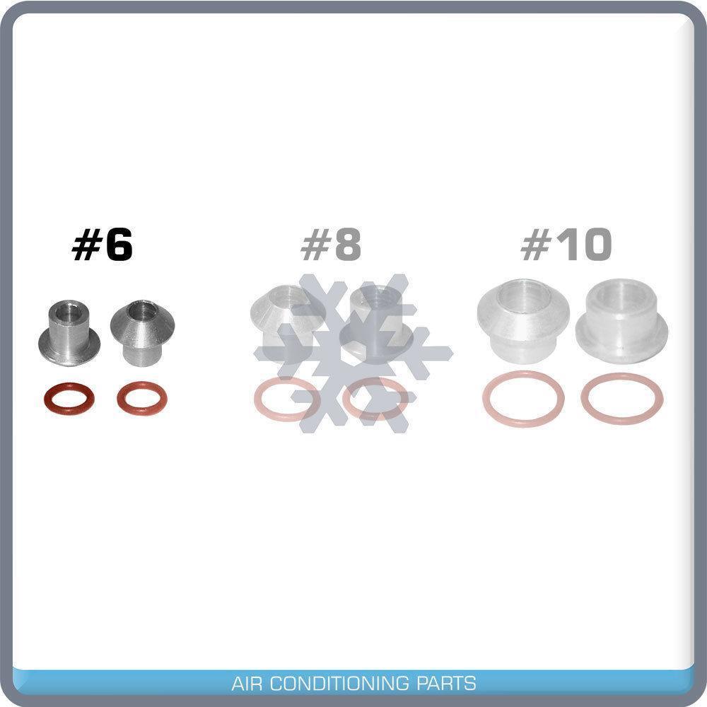 MALE INSERT ORING TO MALE FLARE A/C ADAPTER FITTING KIT #6, WITH ORINGS 4pc - Qualy Air