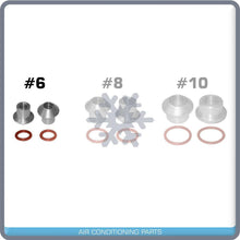 Cargar imagen en el visor de la galería, MALE INSERT ORING TO MALE FLARE A/C ADAPTER FITTING KIT #6, WITH ORINGS 4pc - Qualy Air