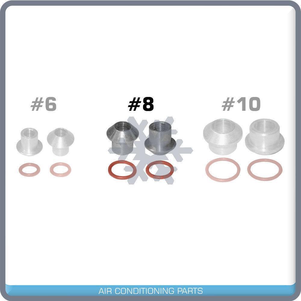 MALE INSERT ORING TO MALE FLARE A/C ADAPTER FITTING KIT #8, WITH ORINGS 4 PC - Qualy Air