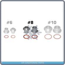 Cargar imagen en el visor de la galería, MALE INSERT ORING TO MALE FLARE A/C ADAPTER FITTING KIT #8, WITH ORINGS 4 PC - Qualy Air
