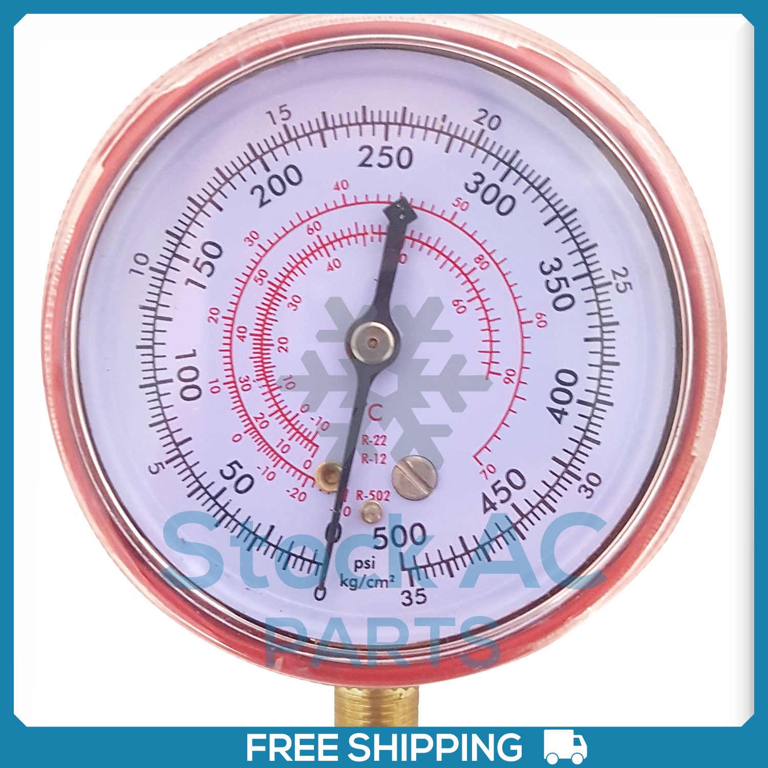 Manifold Gauge High Pressure SAE 0 to 500 PSI R410a R12 R22 R134a - Qualy Air