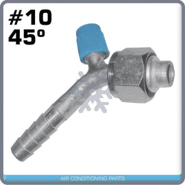 BEADLOCK A/C FITTINGS FEMALE O RING, 10X45 DEGREE WITH SERVICE PORT - Qualy Air